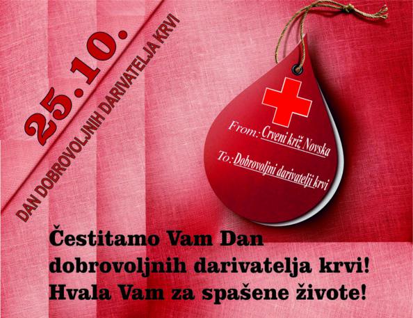 Hrvatski crveni križ - 25.10. dan dobrovoljnih darivatelja krvi