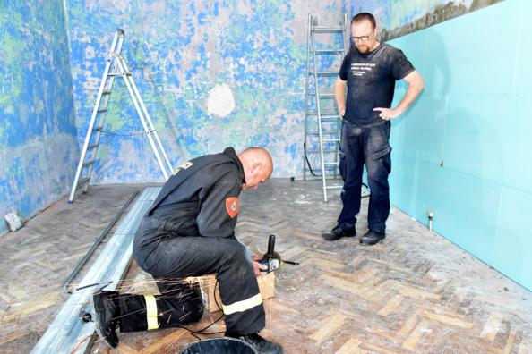 Uređivanje Vatrogasnog doma – vatrogasci JVP Novska rade na dotjerivanju prostorija  