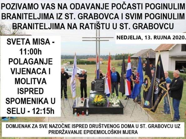 Odavanje počasti svim poginulim braniteljima u Starom Grabovcu - 13.rujna 2020.
