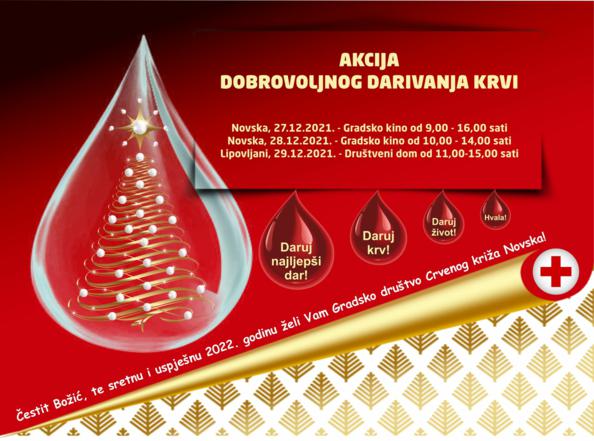 Akcija dobrovoljnog darivanja krvi 27-29.12.2021.