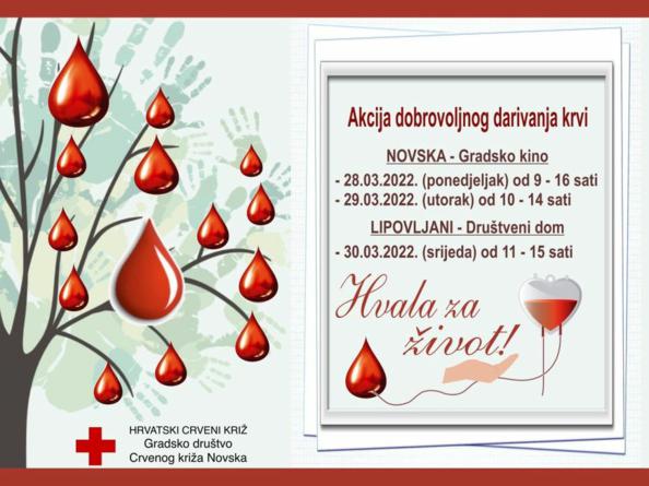Akcija dobrovoljnog darivanja krvi 28.3-30.3.2022.