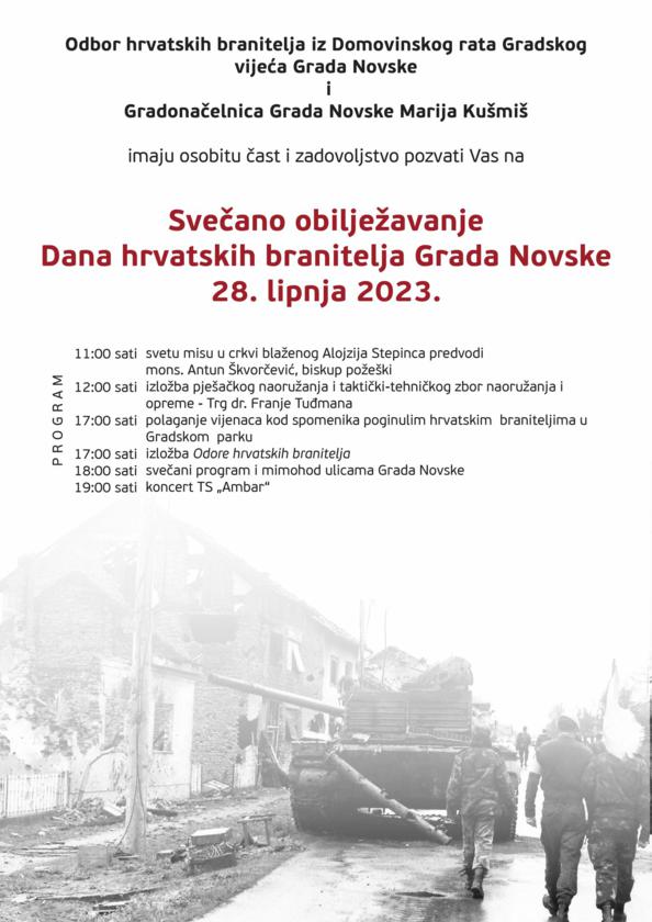 Dan hrvatskih branitelja Grada Novske - 28. lipnja 2023. - program